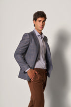 Giacca slim fit a quadri uomo