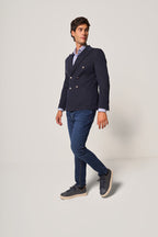 Giacca doppiopetto blu uomo