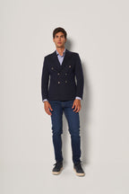 Giacca doppiopetto blu uomo