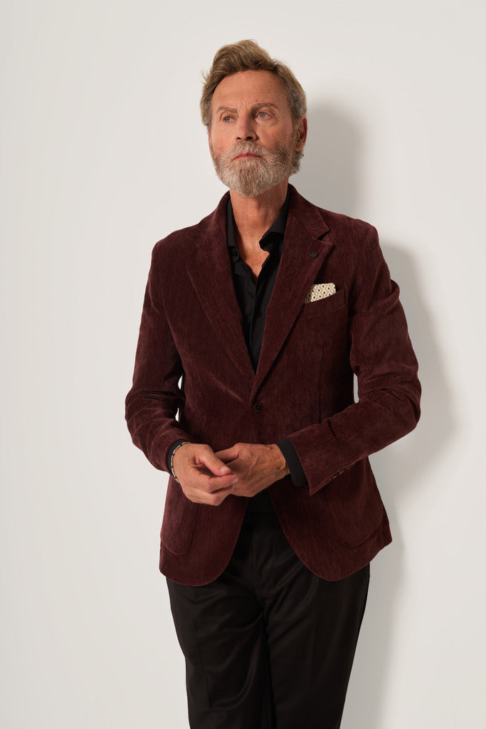 Giacca Uomo in Velluto Bordeaux
