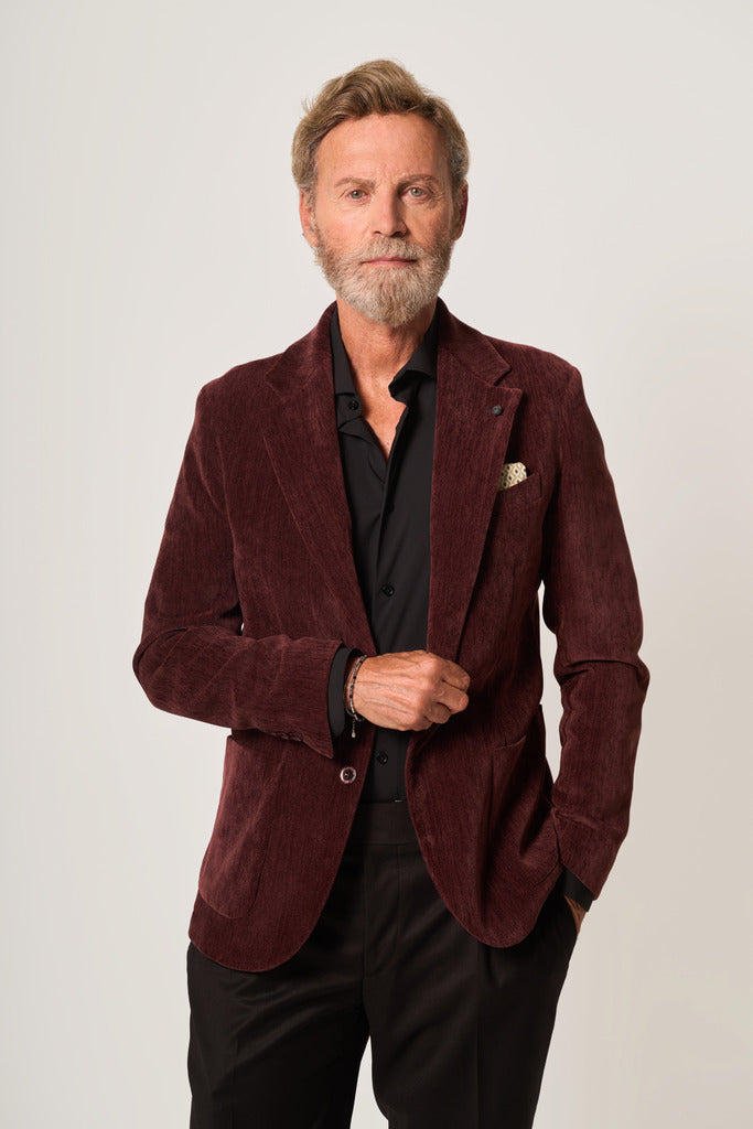 Giacca Uomo in Velluto Bordeaux