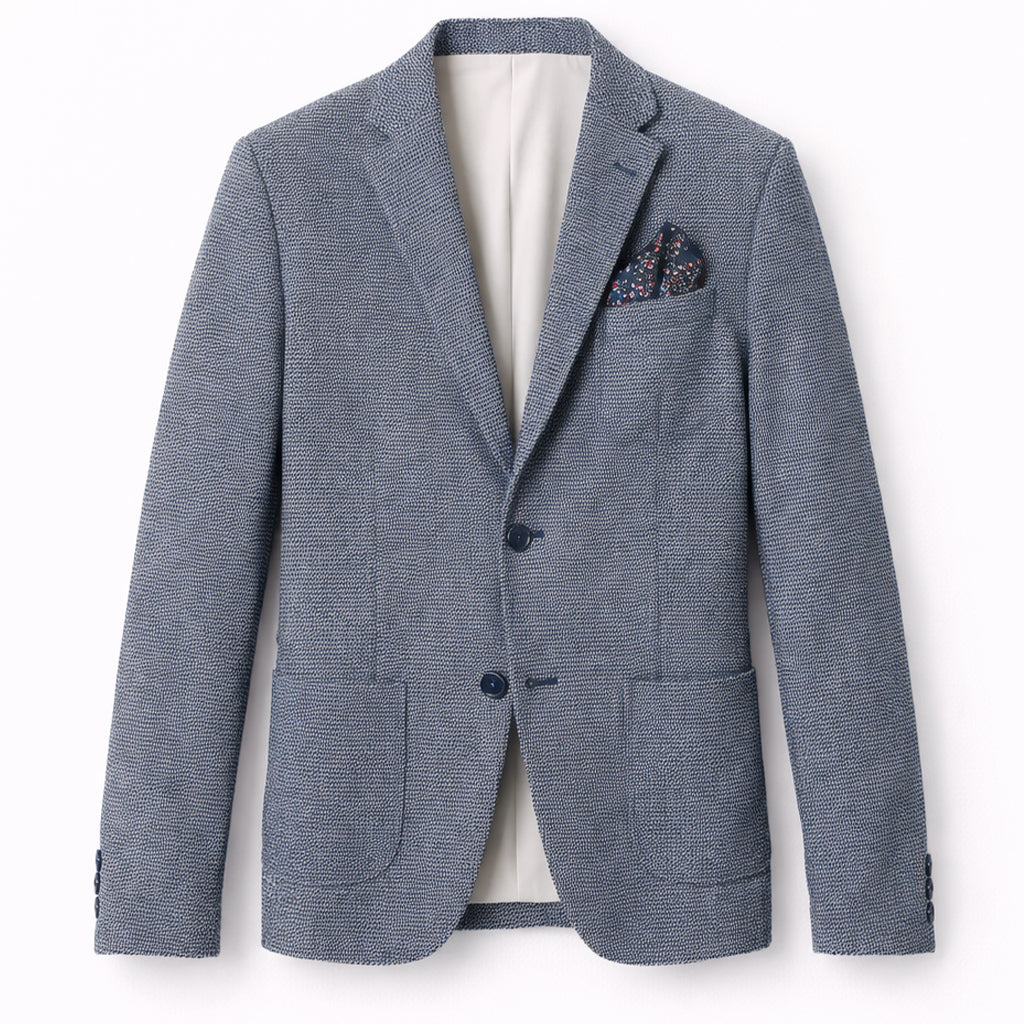 Giacca Uomo Blu Melange Slim Fit