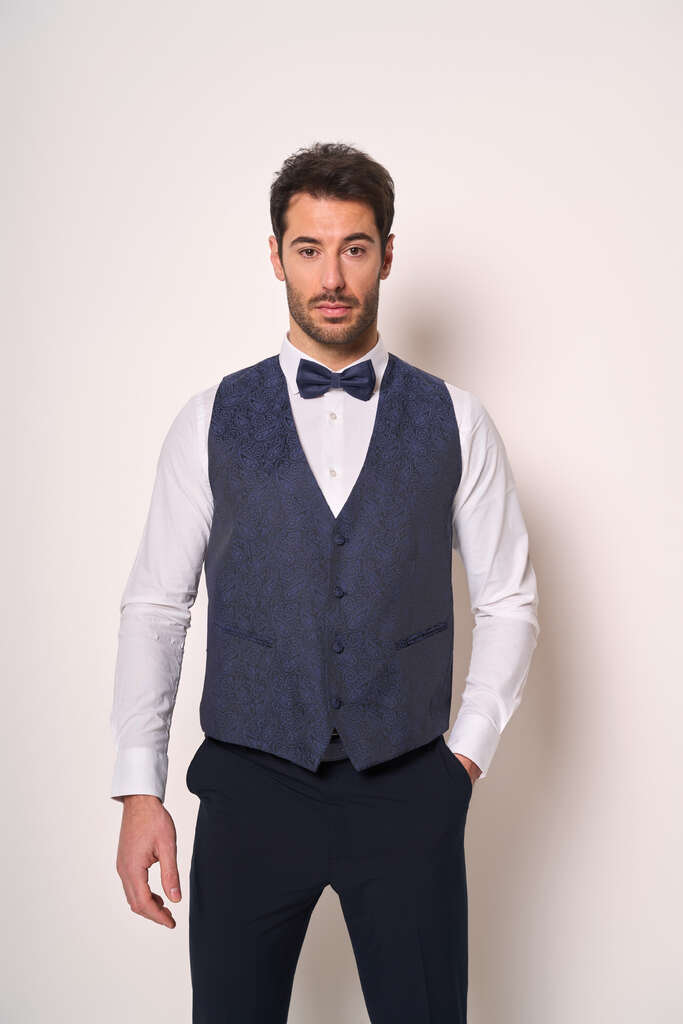 Gilet Uomo Elegante Fantasia Jacquard