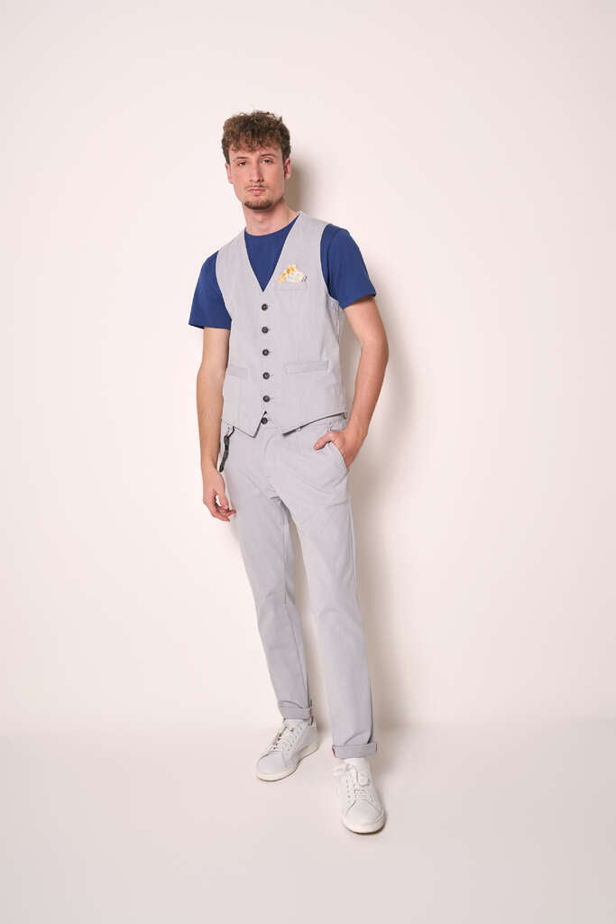 Gilet Uomo Grigio Slim Fit