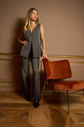 Gilet lungo da donna con scollo a V