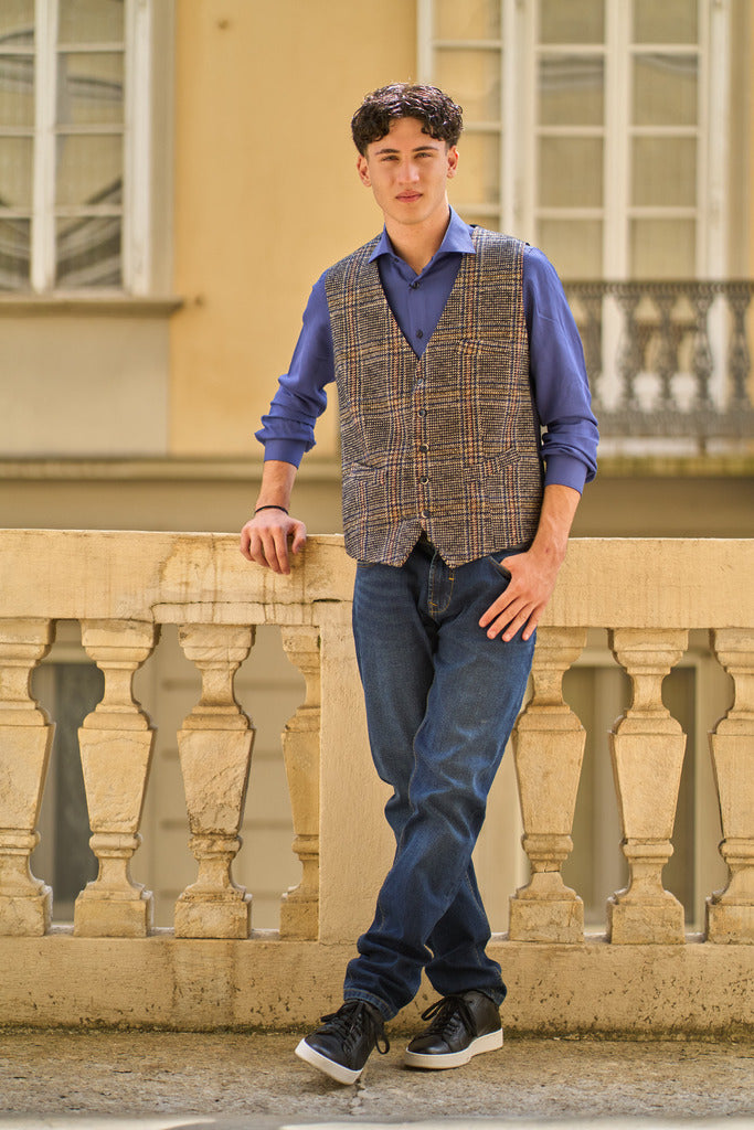Gilet uomo fantasia a quadri