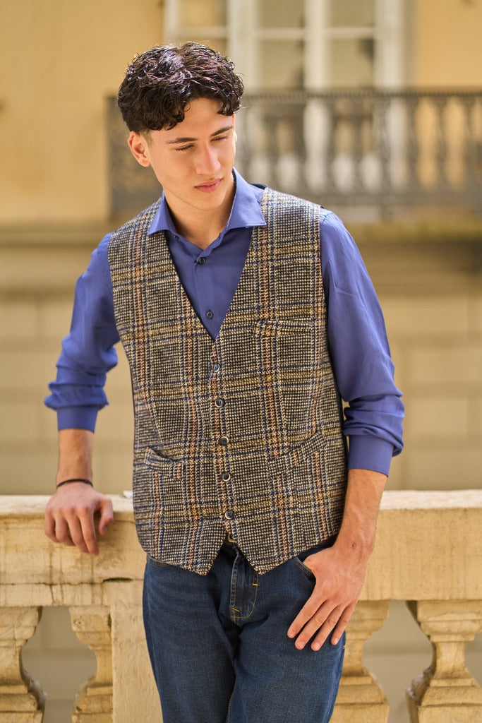 Gilet uomo fantasia a quadri