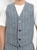 Gilet in lino da completo