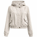 Giacca Donna Cropped con Cappuccio e Tasche