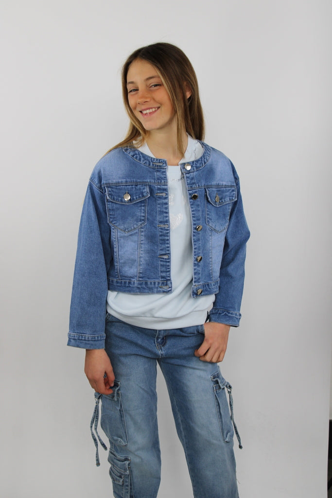Giubbotto di jeans da bambina