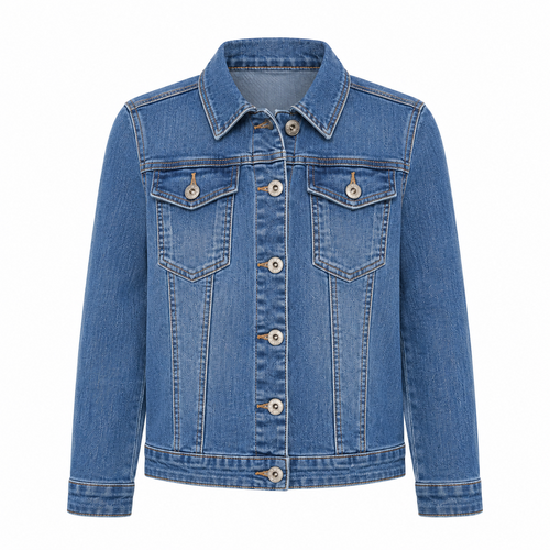 Giubbotto finto jeans da bambina