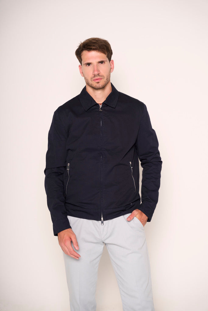 Giubbotto uomo con colletto classico e tasche con zip