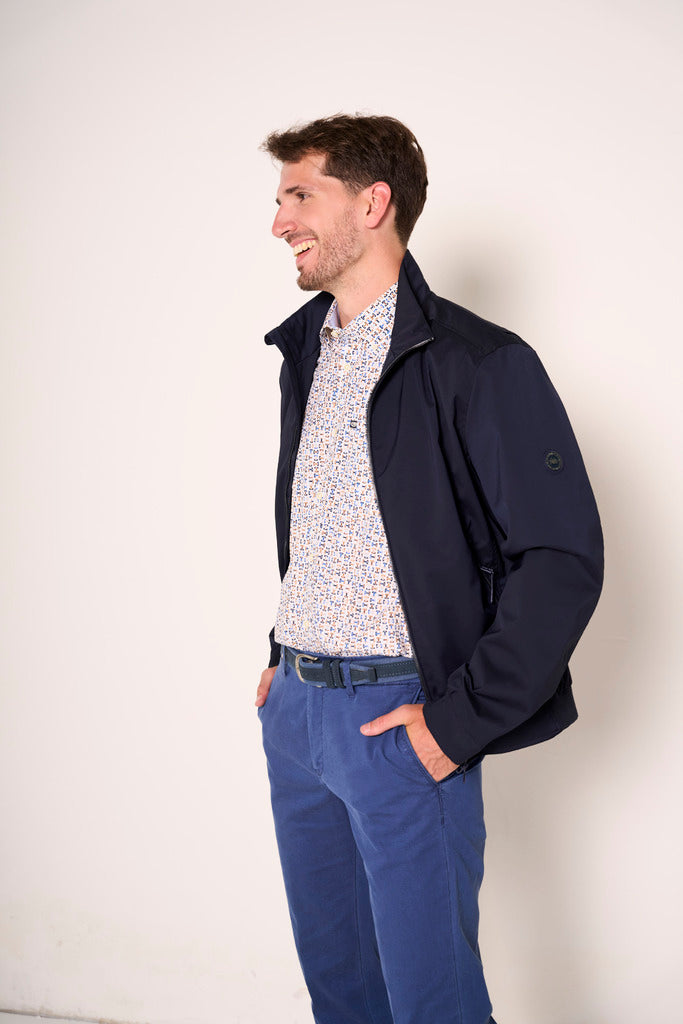 Giacca con zip e dettagli in maglia
