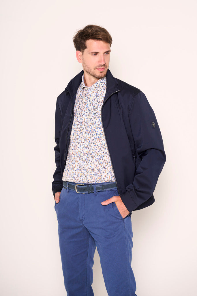 Giacca con zip e dettagli in maglia