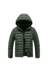 Carica l&#39;immagine nel visualizzatore di Gallery, Piumino uomo 150g con cappuccio staccabile
