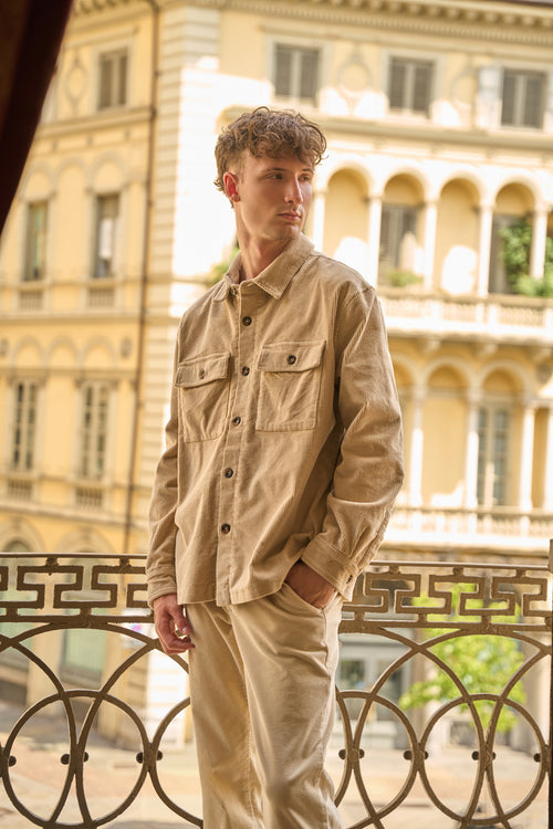 Camicia overshirt a coste