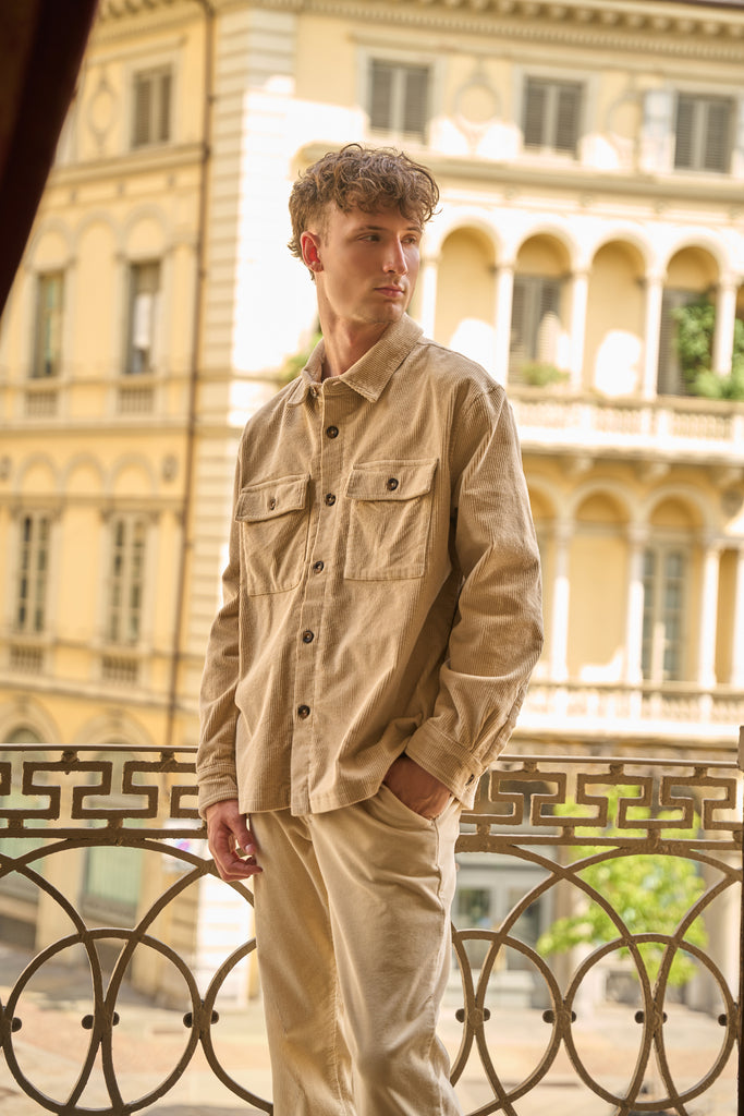 Camicia overshirt a coste