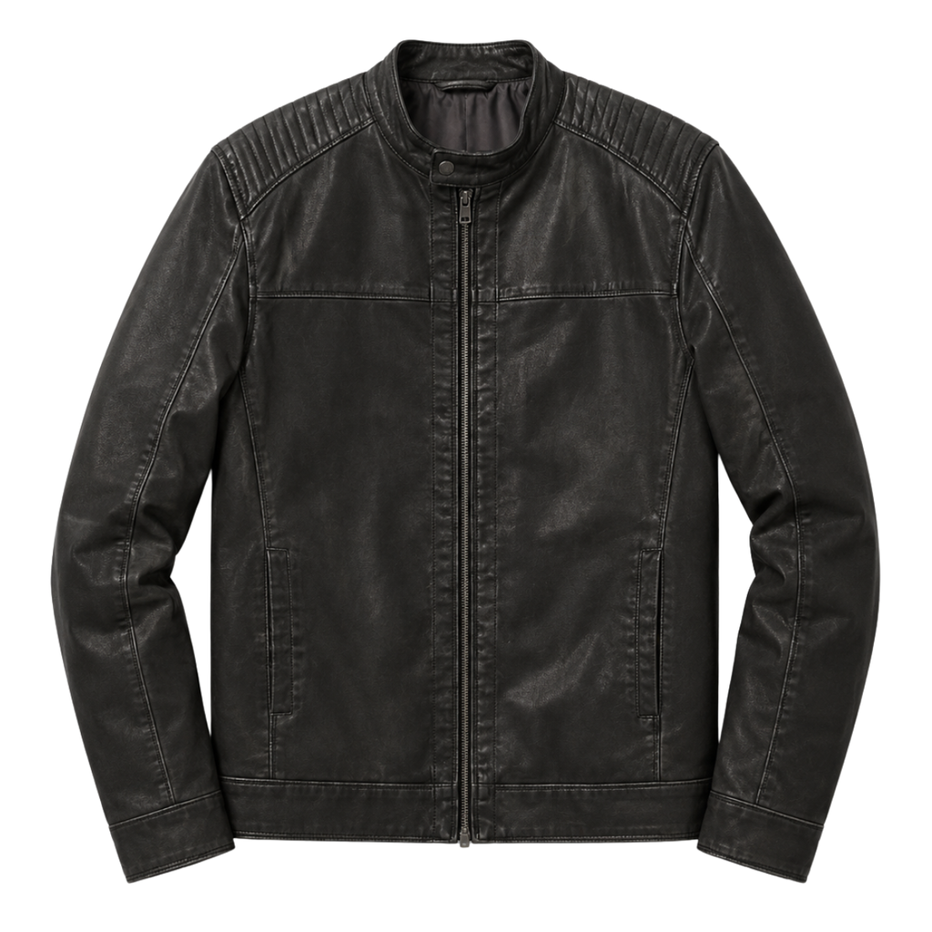 Giubbotto Uomo in Ecopelle Stile Biker