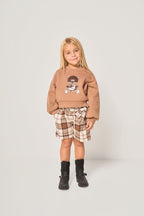 Pantalone corto bambina a quadri