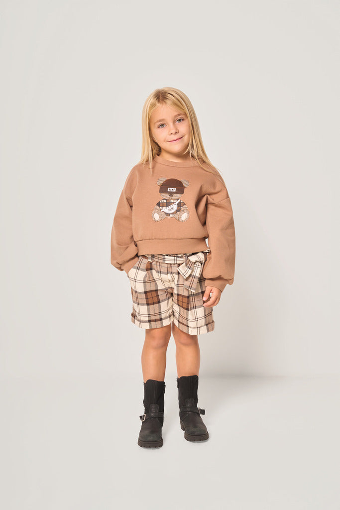 Pantalone corto bambina a quadri