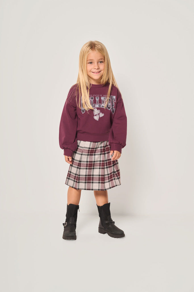 Gonna scozzese a pieghe bambina