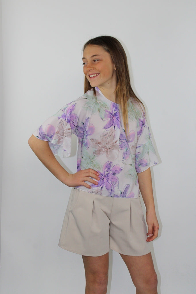 Pantaloncino da bambina con cintura