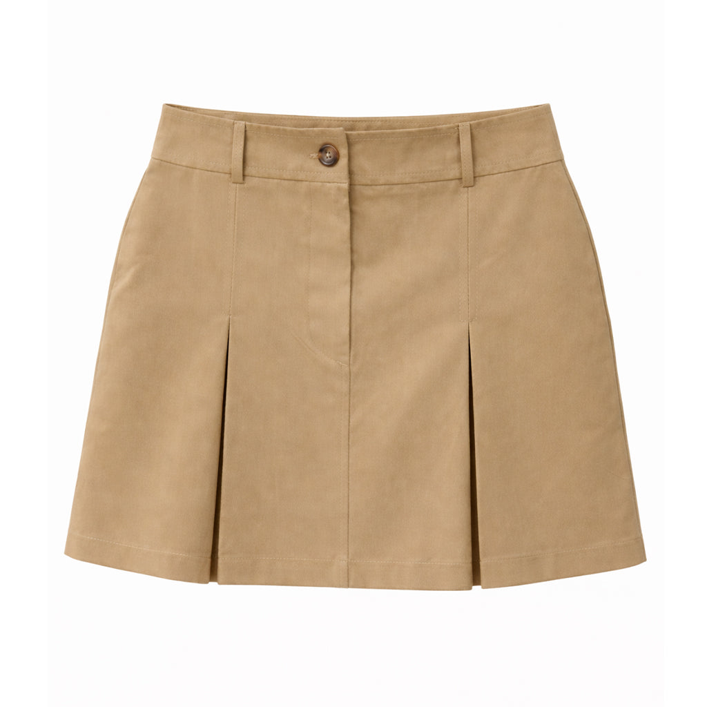 Gonna Donna Corta con Pieghe – Beige Sabbia