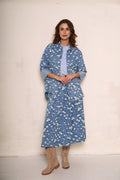 Gonna floreale in denim