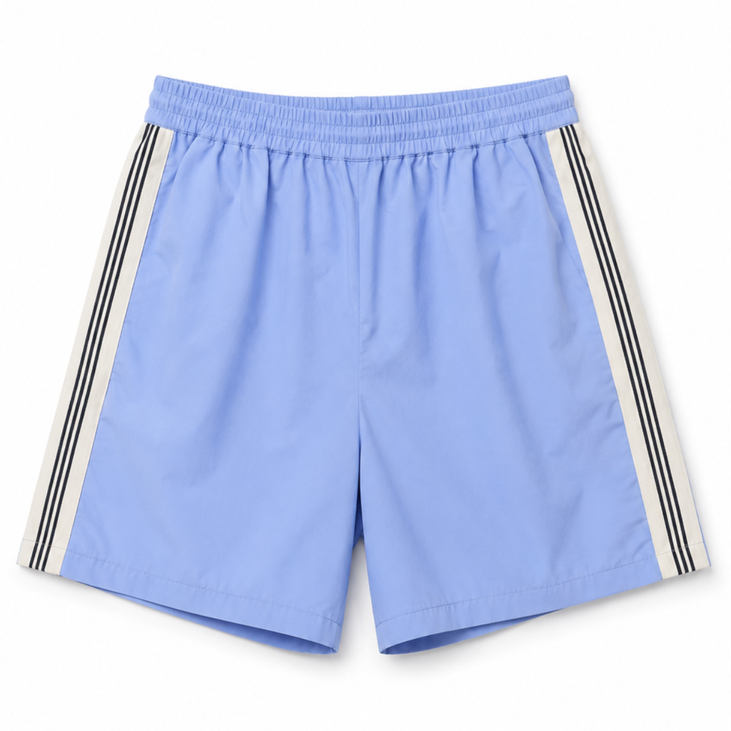Shorts azzurri con dettaglio laterale