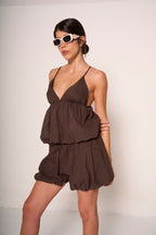 Shorts larghi a vita alta