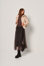 Gonna lunga in tulle a pois