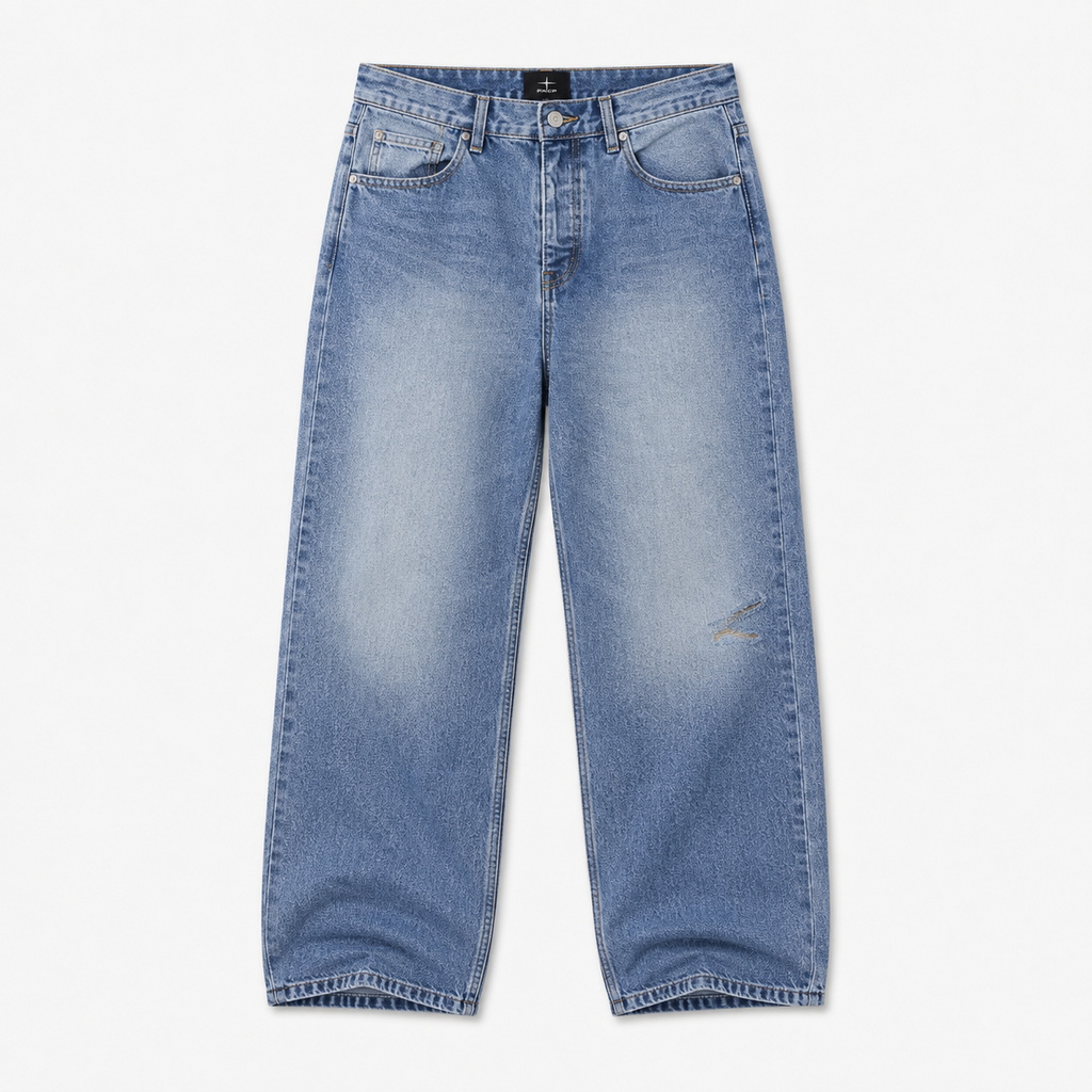 Jeans Uomo Loose Fit Denim Chiaro