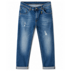 Jeans Uomo Blu Denim Straight Fit