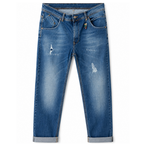 Jeans Uomo Blu Denim Straight Fit