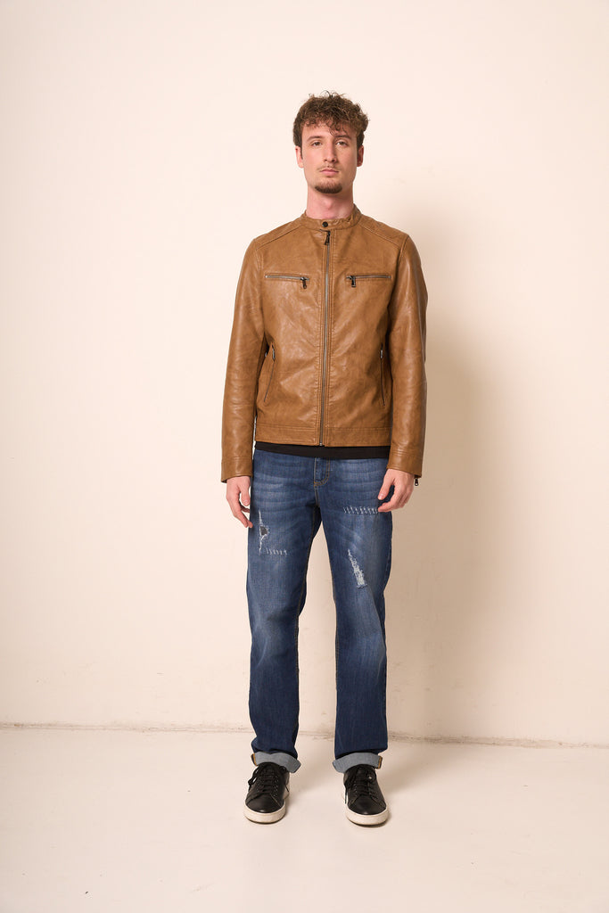 Jeans Uomo Blu Denim Straight Fit