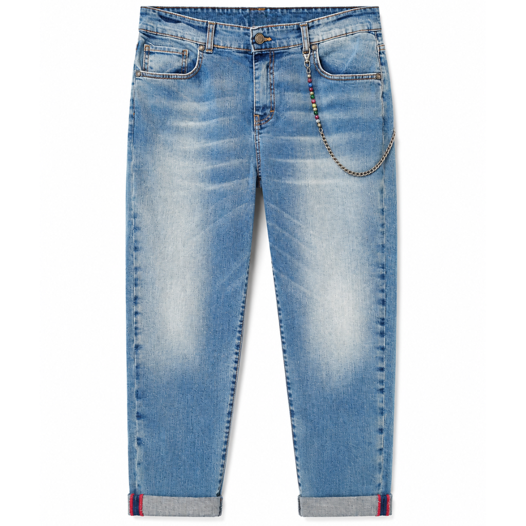 Jeans Uomo Blu Denim Regular Fit