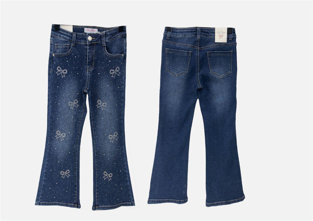 Jeans bambina con decorazione in strass
