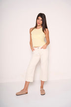 Pantaloni Capri crema