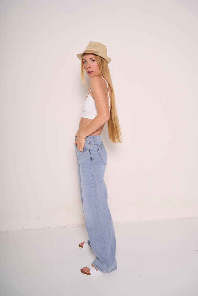 Jeans wide fit denim chiaro
