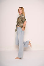 Jeans a gamba ampia denim chiaro