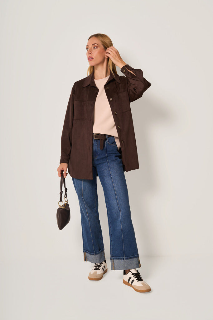 Jeans dritto con risvolto donna