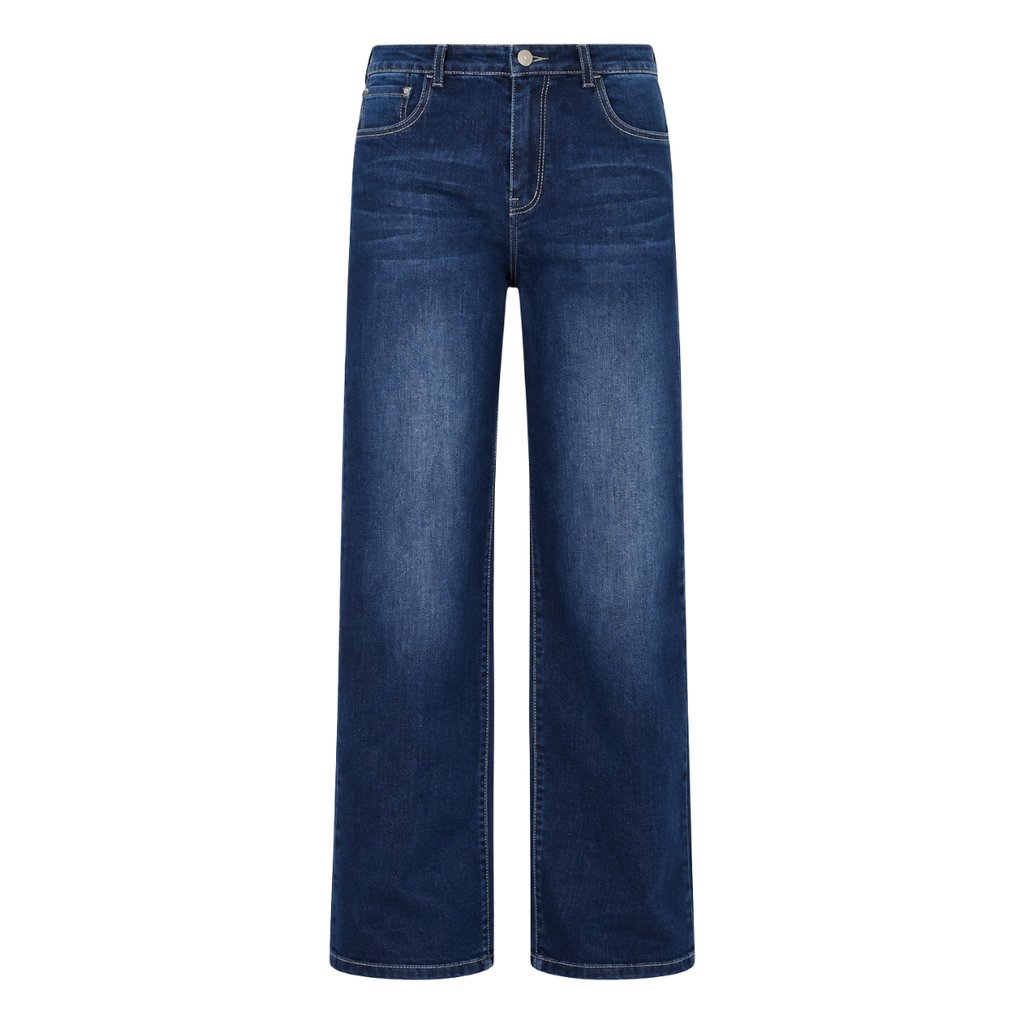 Jeans a vita alta con doppio bottone