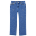 Jeans con cuori e perlina