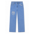 Jeans con cuore strass