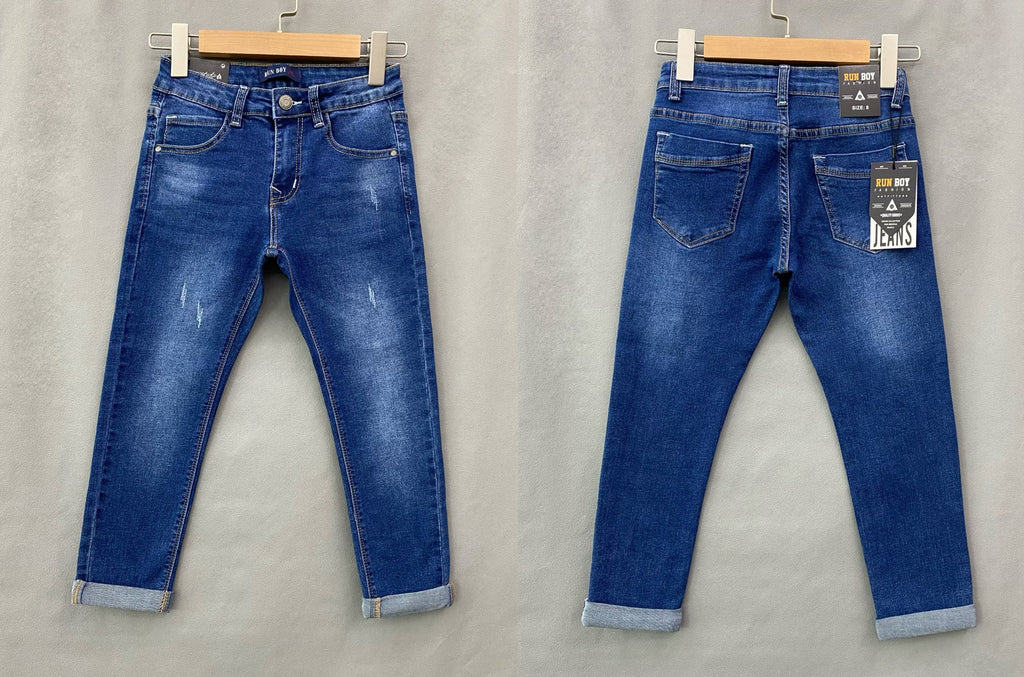 jeans bambino con risvolto