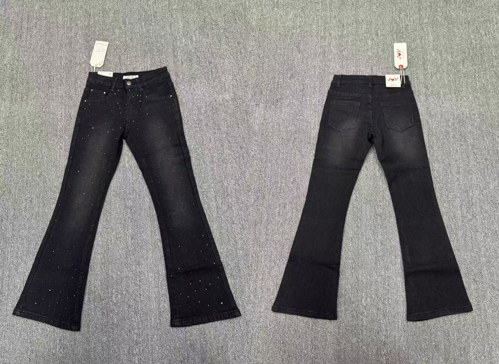 Jeans bambina con strass