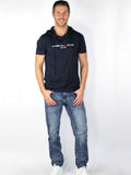 Jeans slavato con graffi