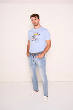 Jeans 5 tasche in denim sbiadito