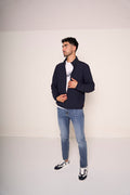 Jeans slim fit in denim elasticizzato con dettagli a contrasto