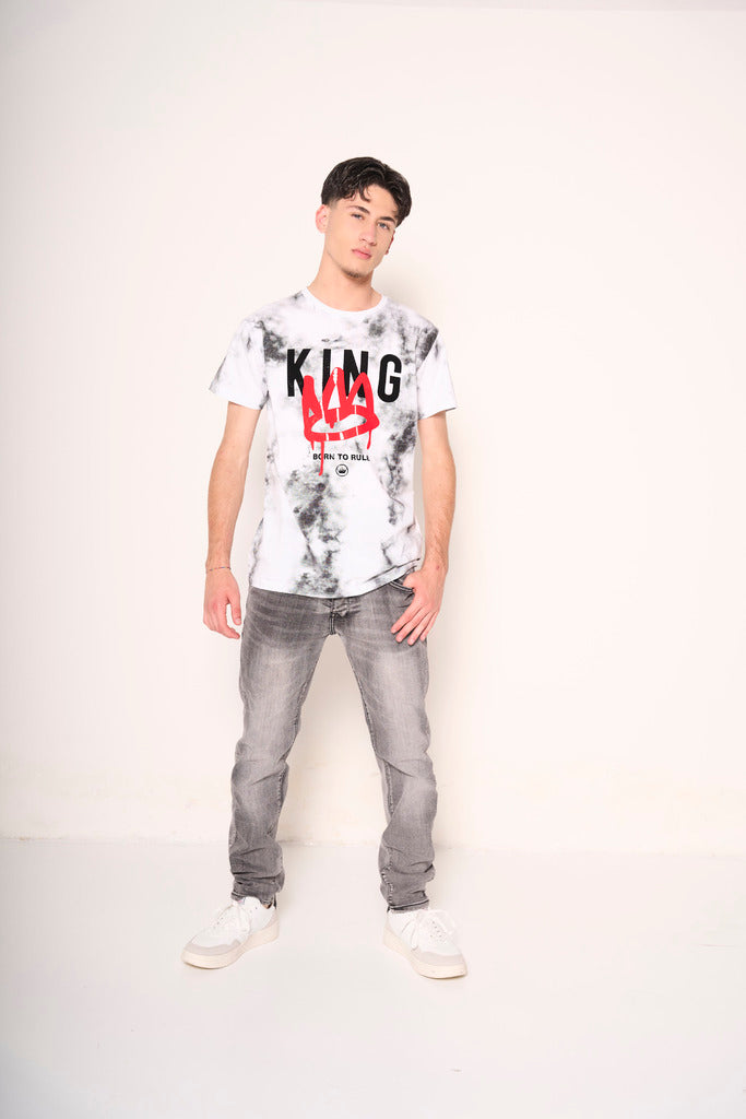 Jeans slim fit grigio effetto delavé